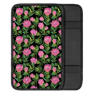 Protea Floral Pattern Print Car Center Console Cover