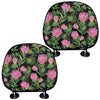 Protea Floral Pattern Print Car Headrest Covers