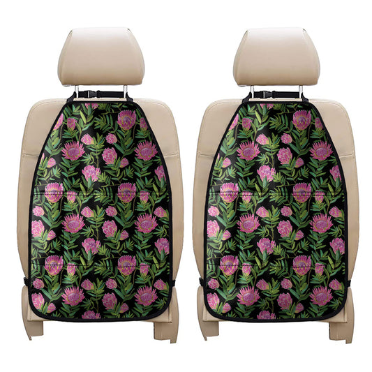 Protea Floral Pattern Print Car Seat Organizers