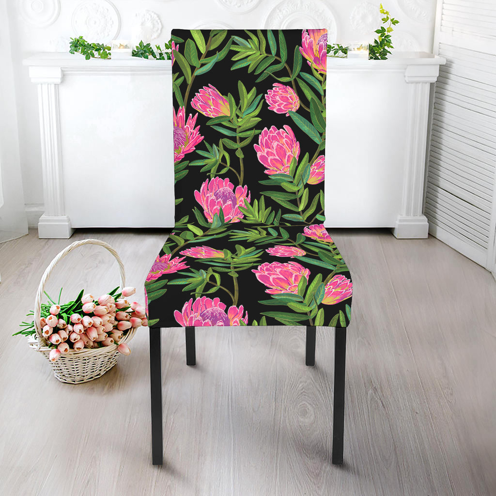 Protea Floral Pattern Print Dining Chair Slipcover