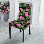 Protea Floral Pattern Print Dining Chair Slipcover