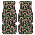 Protea Floral Pattern Print Front and Back Car Floor Mats
