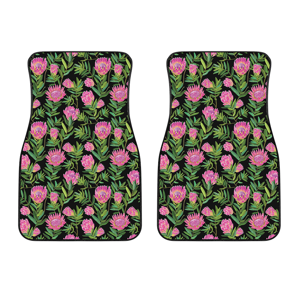 Protea Floral Pattern Print Front Car Floor Mats