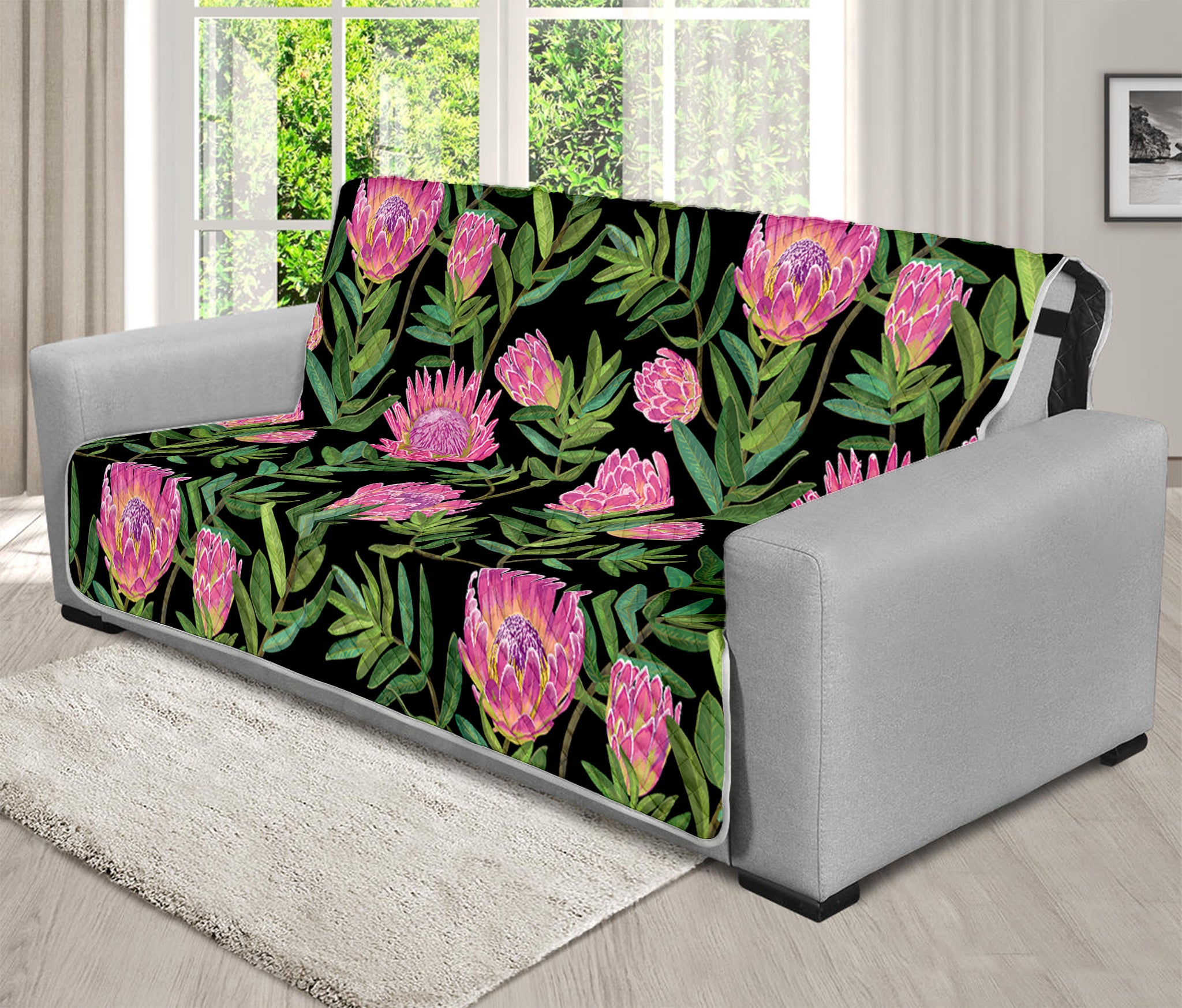 Protea Floral Pattern Print Futon Protector