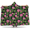 Protea Floral Pattern Print Hooded Blanket