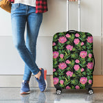 Protea Floral Pattern Print Luggage Cover