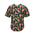 Protea Floral Pattern Print Men's Baseball Jersey