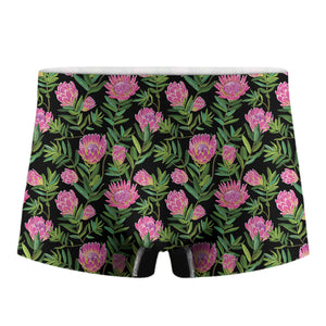 Protea Floral Pattern Print Men's Boxer Briefs