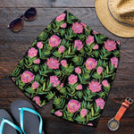 Protea Floral Pattern Print Men's Shorts