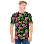 Protea Floral Pattern Print Men's T-Shirt