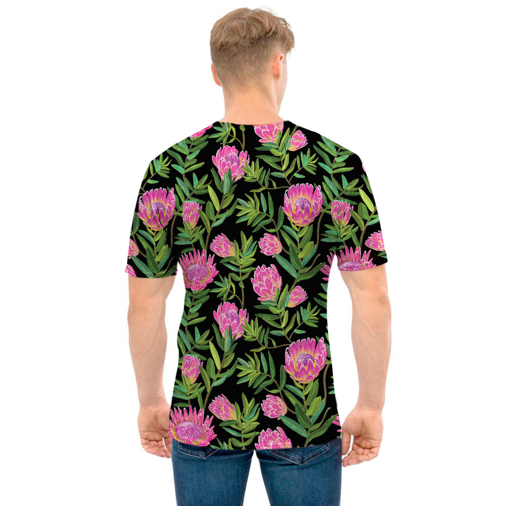 Protea Floral Pattern Print Men's T-Shirt