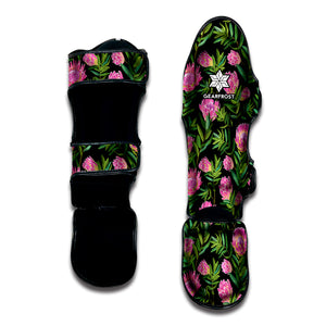 Protea Floral Pattern Print Muay Thai Shin Guard