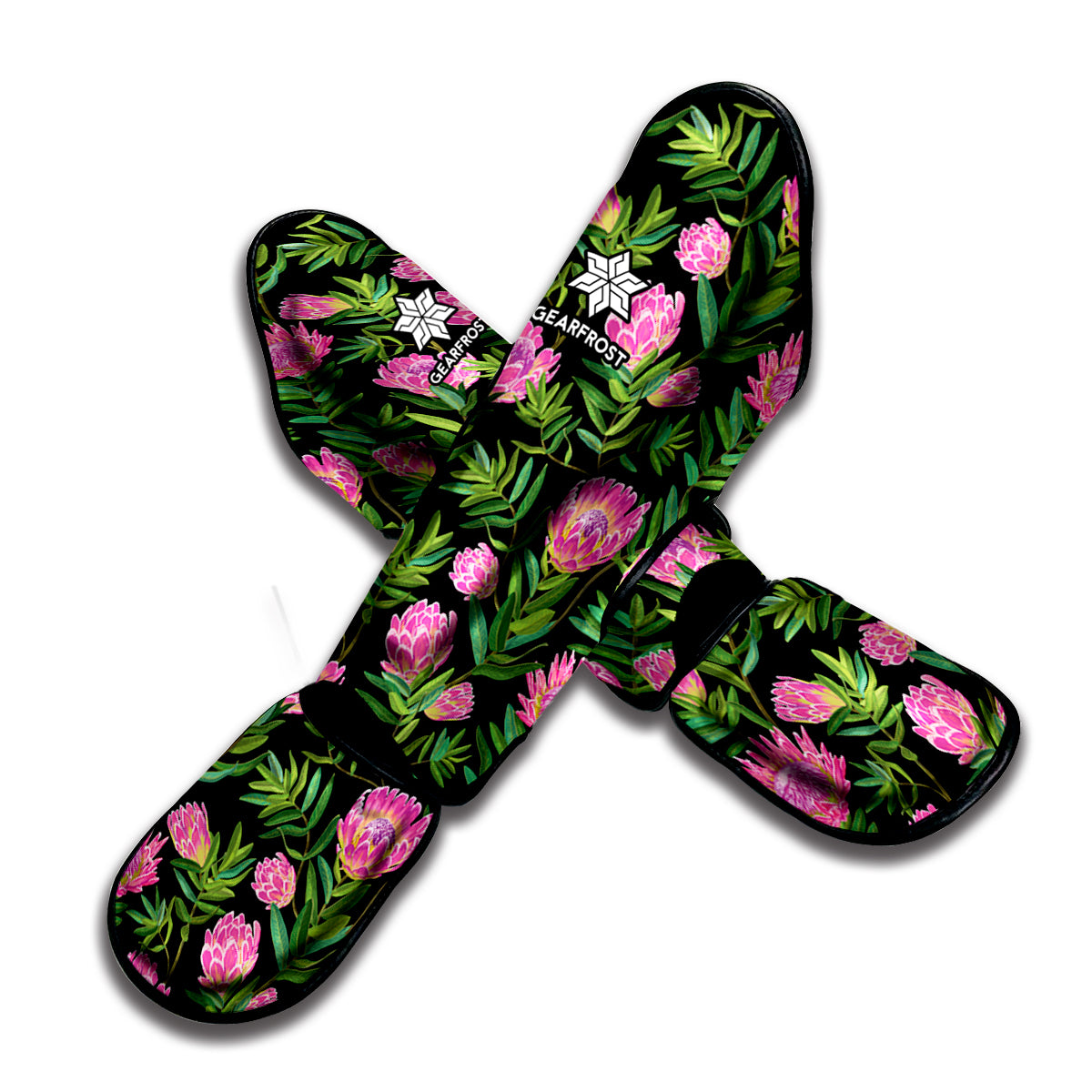 Protea Floral Pattern Print Muay Thai Shin Guard