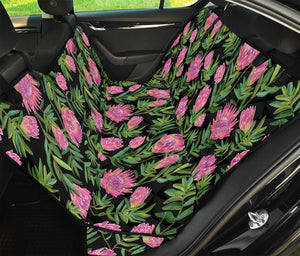 Protea Floral Pattern Print Pet Car Back Seat Cover