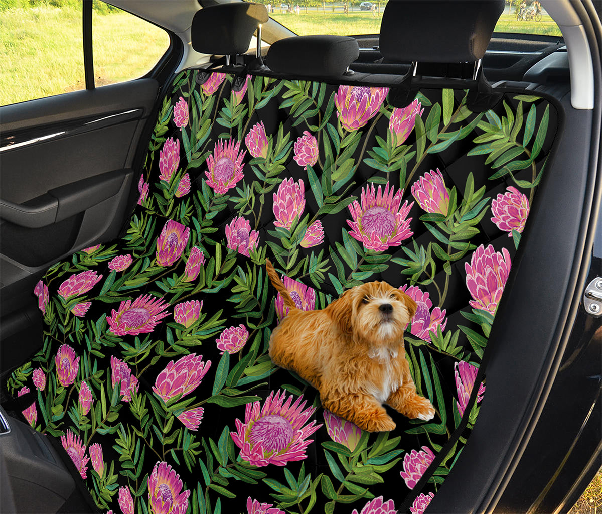 Protea Floral Pattern Print Pet Car Back Seat Cover