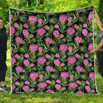 Protea Floral Pattern Print Quilt