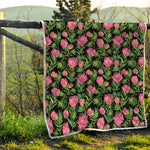 Protea Floral Pattern Print Quilt