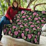 Protea Floral Pattern Print Quilt