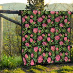 Protea Floral Pattern Print Quilt