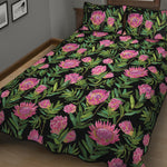 Protea Floral Pattern Print Quilt Bed Set