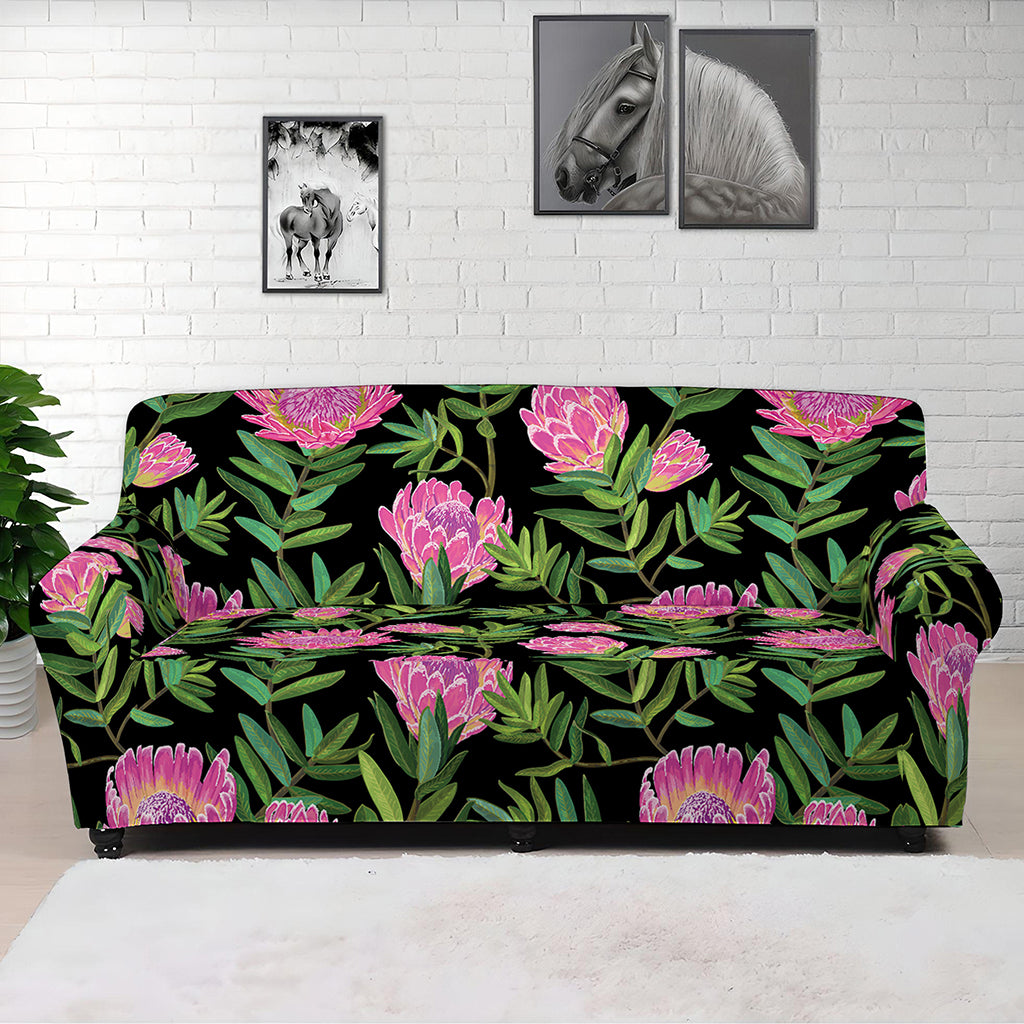 Protea Floral Pattern Print Sofa Cover