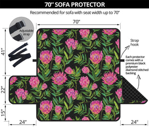 Protea Floral Pattern Print Sofa Protector