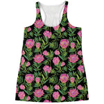 Protea Floral Pattern Print Women's Racerback Tank Top