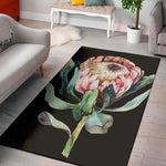 Protea Flower Print Area Rug