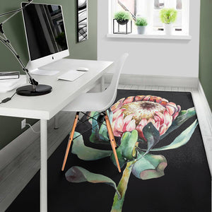 Protea Flower Print Area Rug