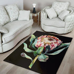 Protea Flower Print Area Rug