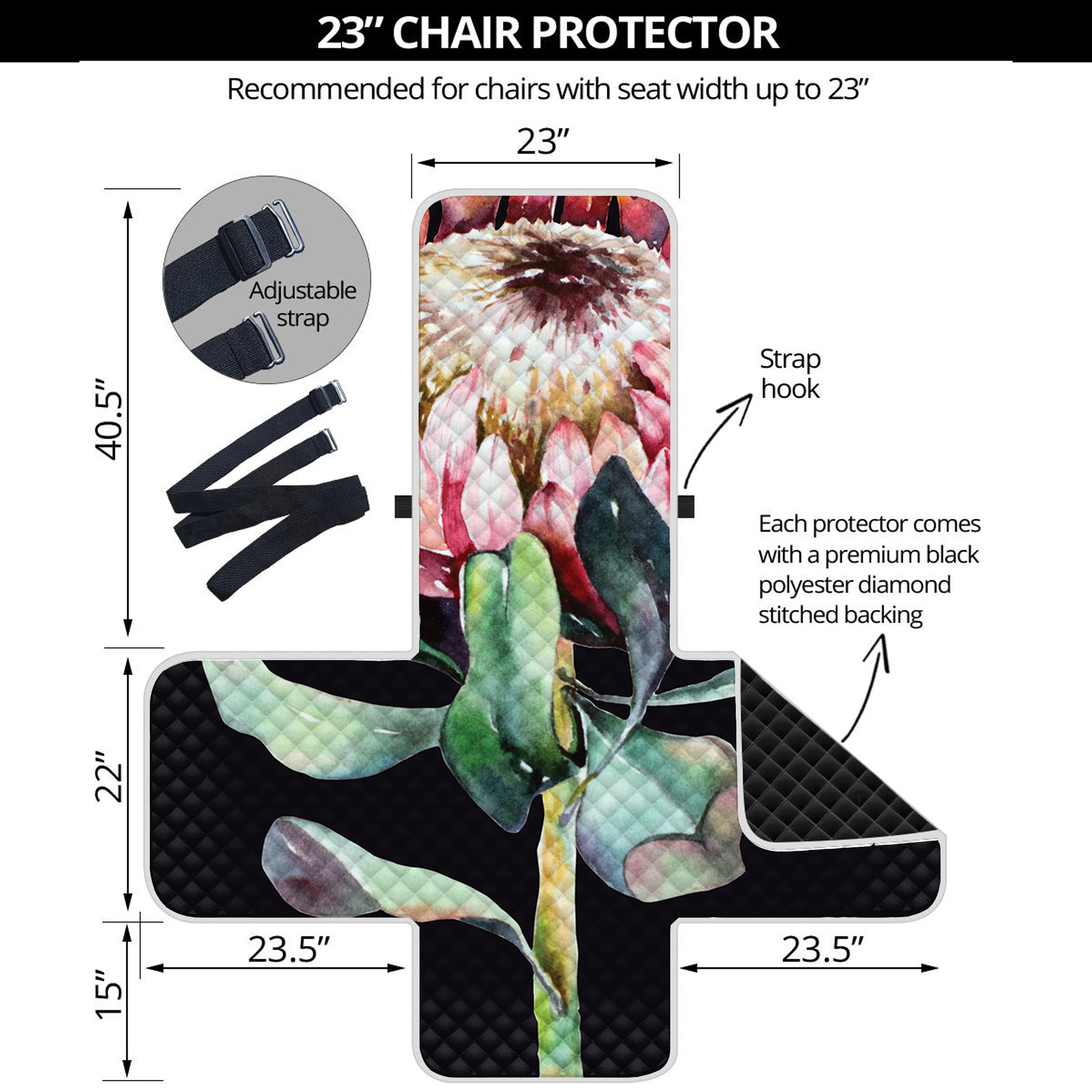 Protea Flower Print Armchair Protector