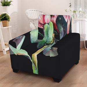 Protea Flower Print Armchair Slipcover