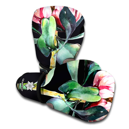 Protea Flower Print Boxing Gloves