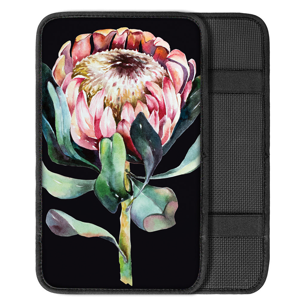 Protea Flower Print Car Center Console Cover