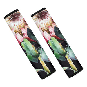 Protea Flower Print Car Seat Belt Covers