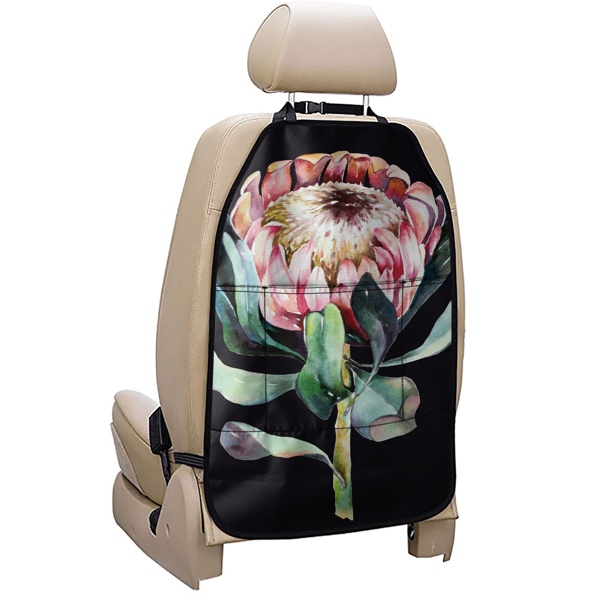 Protea Flower Print Car Seat Organizers