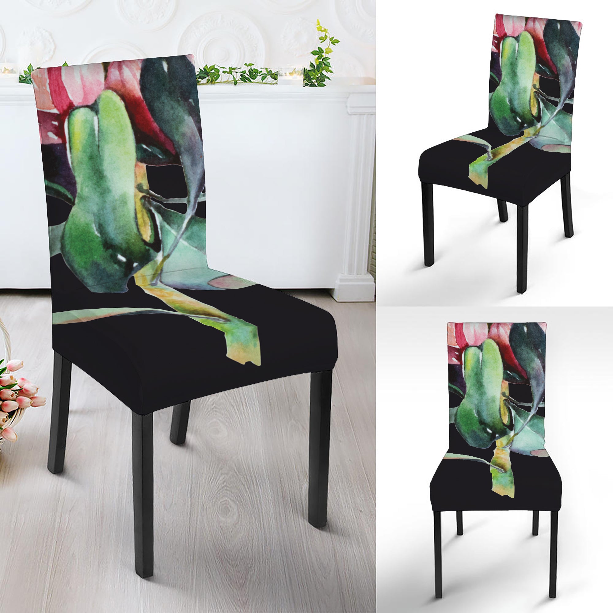 Protea Flower Print Dining Chair Slipcover