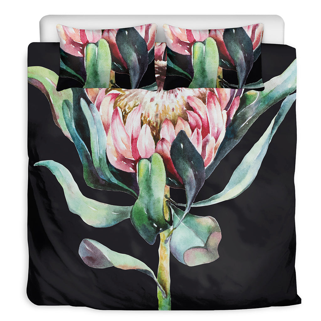 Protea Flower Print Duvet Cover Bedding Set