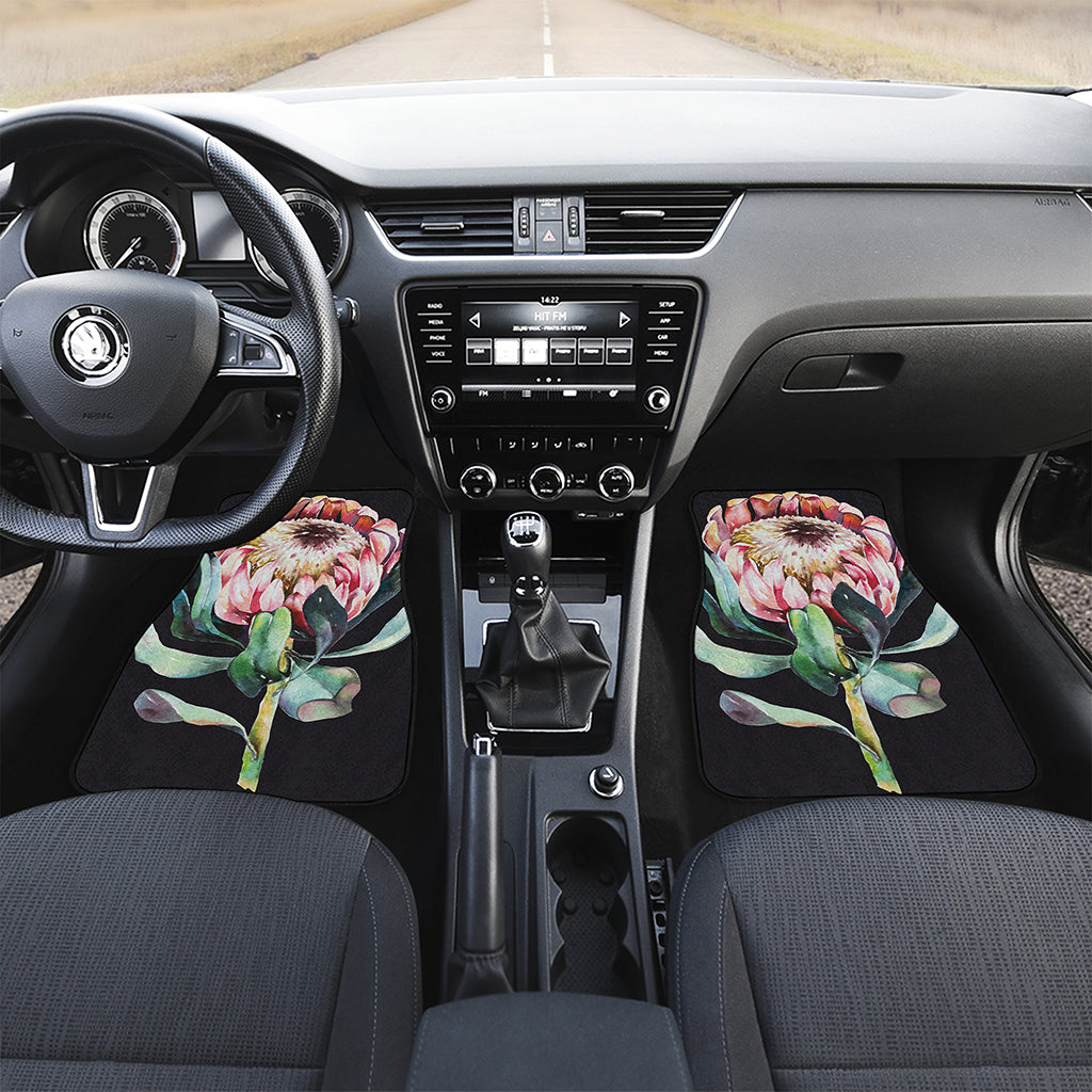 Protea Flower Print Front and Back Car Floor Mats