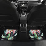 Protea Flower Print Front and Back Car Floor Mats