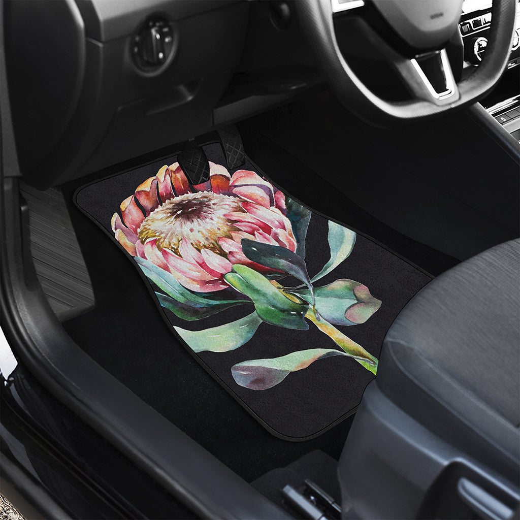 Protea Flower Print Front and Back Car Floor Mats