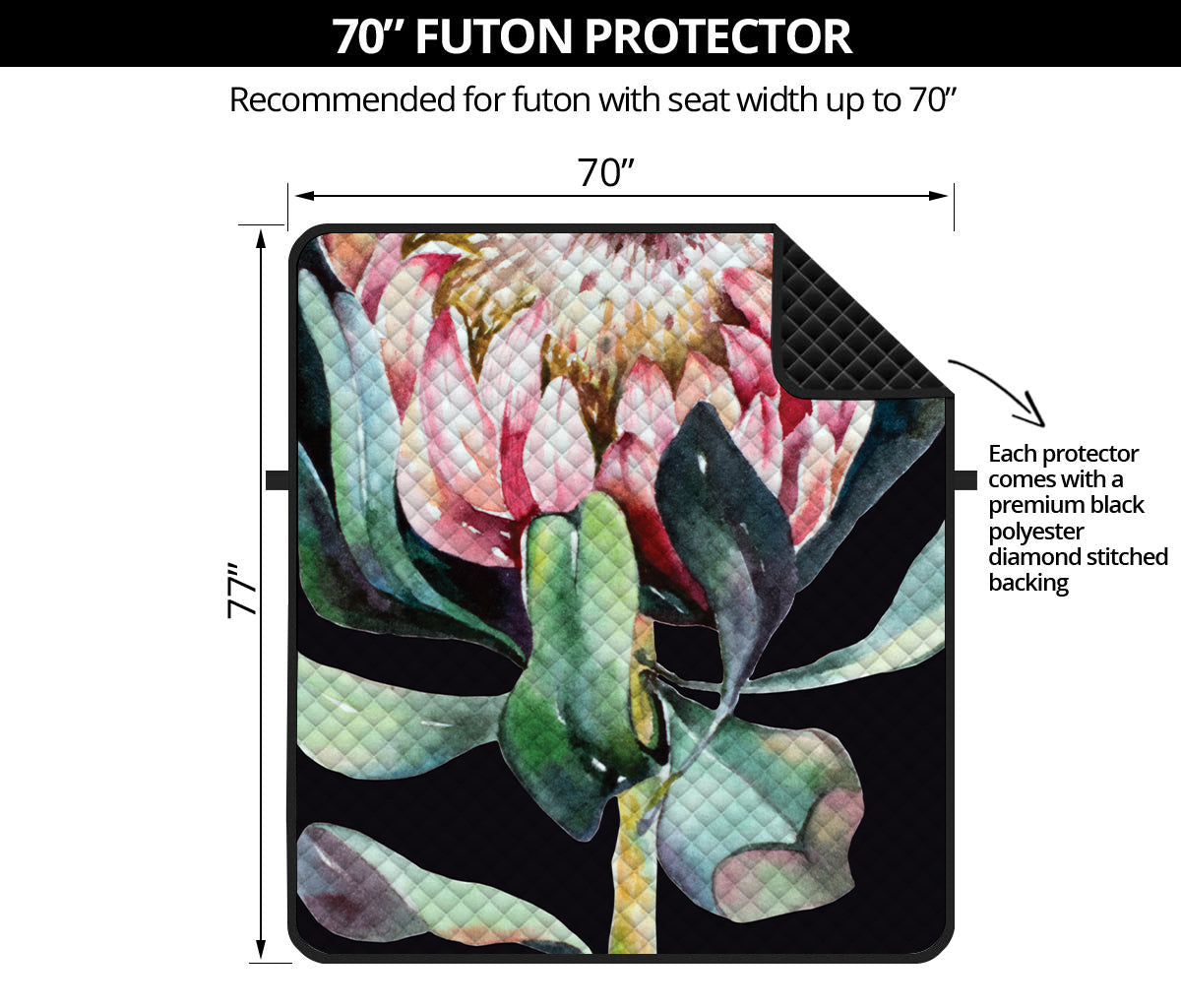 Protea Flower Print Futon Protector