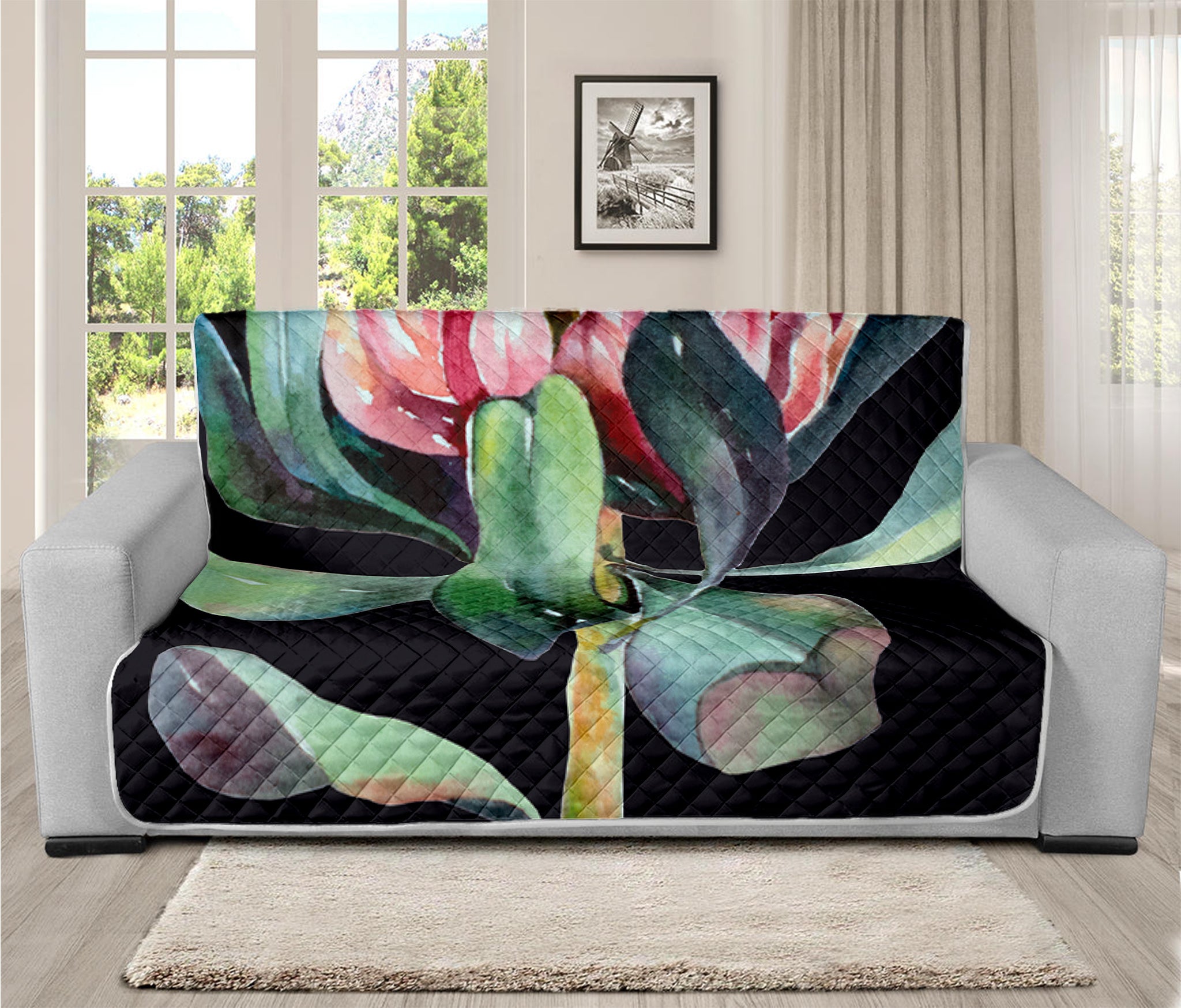 Protea Flower Print Futon Protector