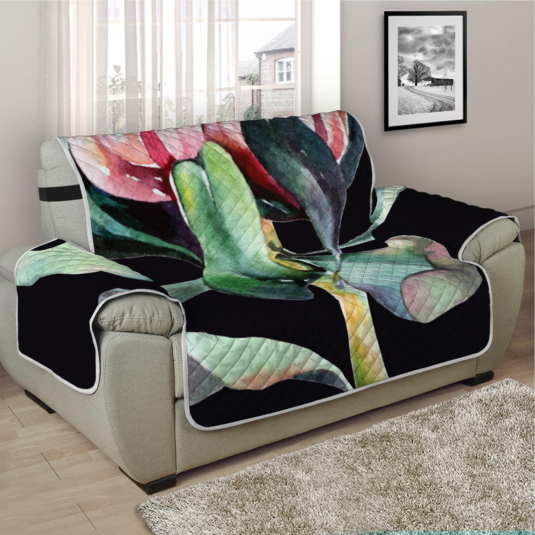 Protea Flower Print Half Sofa Protector