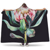 Protea Flower Print Hooded Blanket