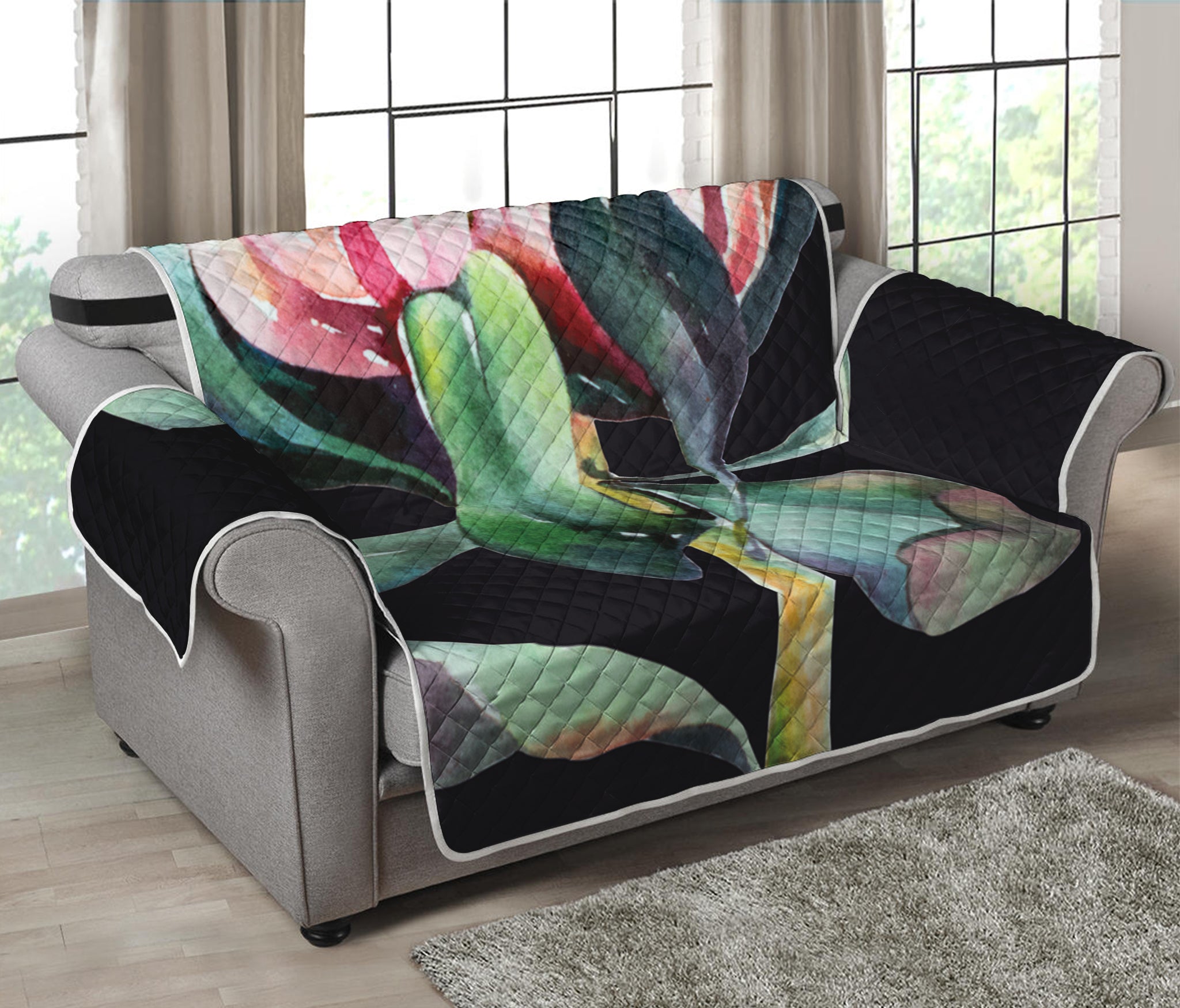 Protea Flower Print Loveseat Protector