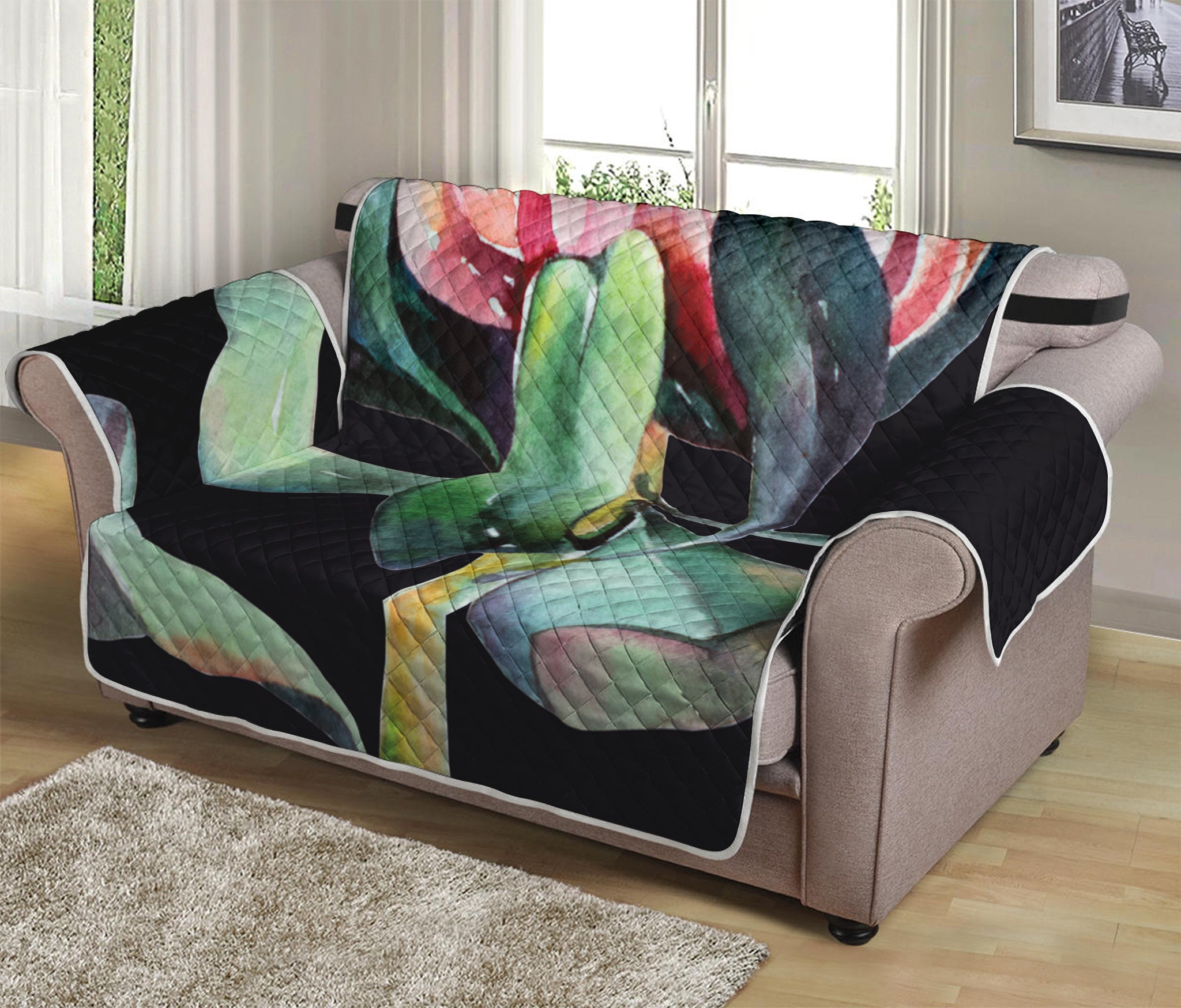 Protea Flower Print Loveseat Protector