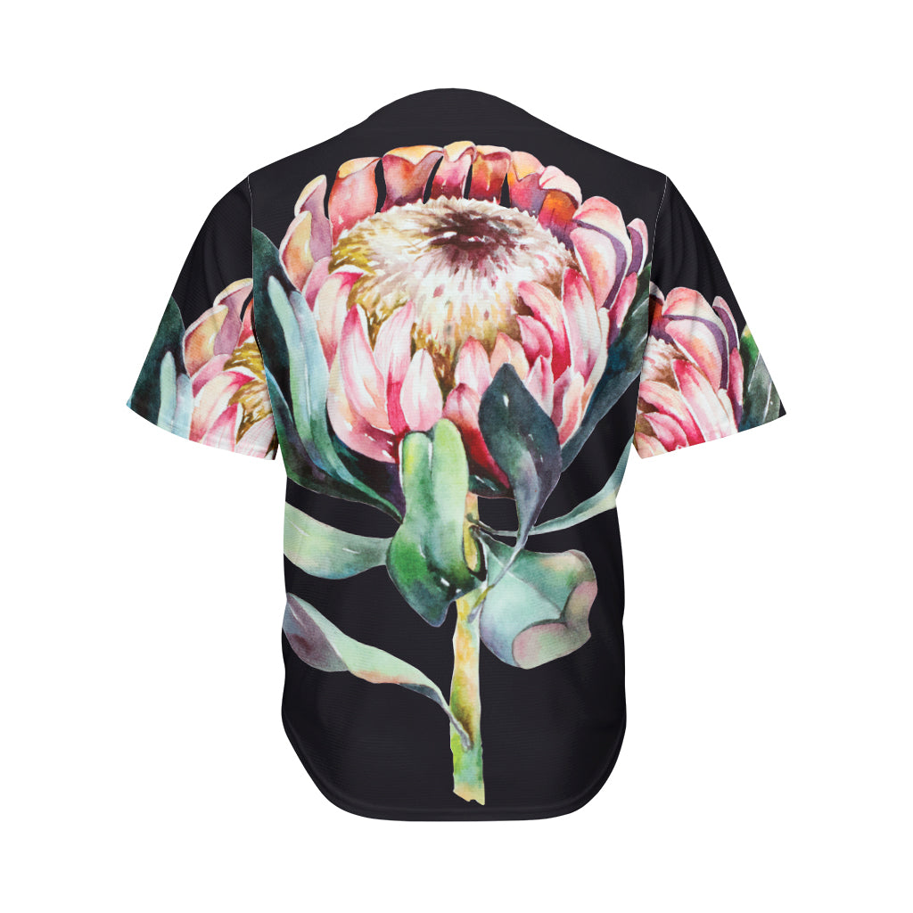 Protea Flower Print Men's Baseball Jersey