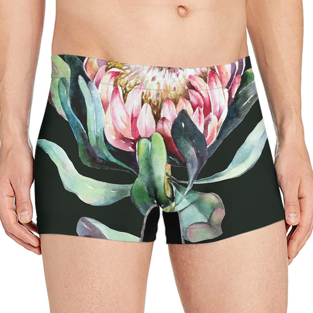 Protea Flower Print Men's Boxer Briefs