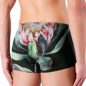 Protea Flower Print Men's Boxer Briefs